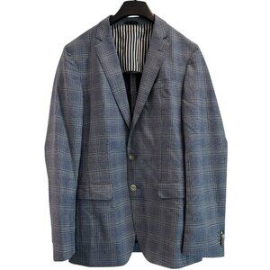 Hugo‎ Boss Blue Plaid Wool Blazer – Men’s 40L | Preppy Academia Sport Coat